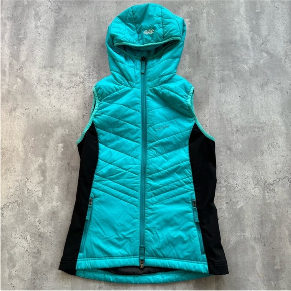 Skhoop Mona Insulated Vest Aqua Small Hood - Picture 1 of 9